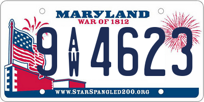 MD license plate 9AW4623