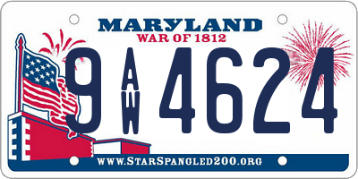 MD license plate 9AW4624