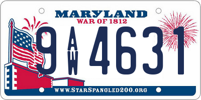 MD license plate 9AW4631