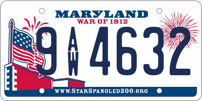 MD license plate 9AW4632