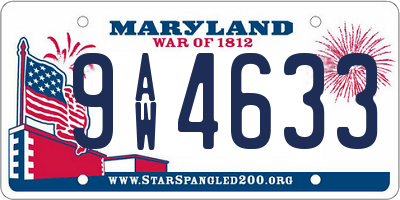 MD license plate 9AW4633
