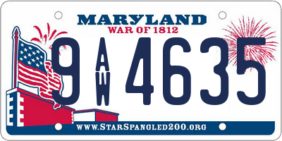MD license plate 9AW4635
