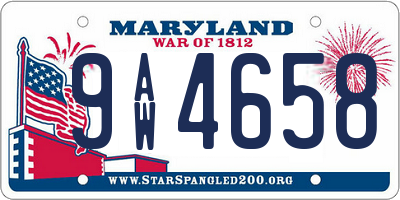MD license plate 9AW4658