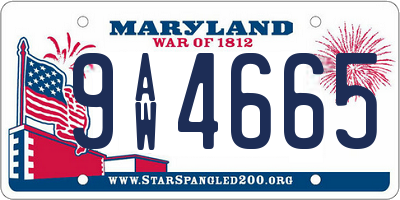 MD license plate 9AW4665