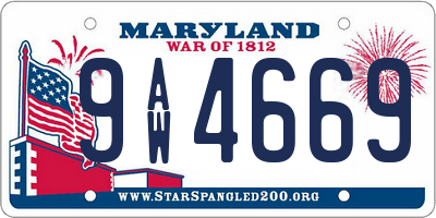 MD license plate 9AW4669