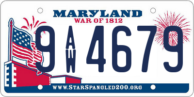 MD license plate 9AW4679