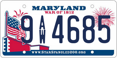 MD license plate 9AW4685