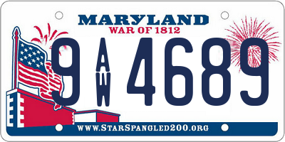 MD license plate 9AW4689