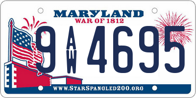 MD license plate 9AW4695