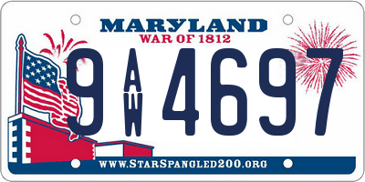 MD license plate 9AW4697