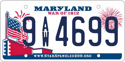 MD license plate 9AW4699