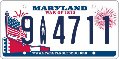 MD license plate 9AW4711