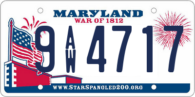 MD license plate 9AW4717