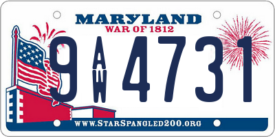 MD license plate 9AW4731