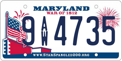 MD license plate 9AW4735