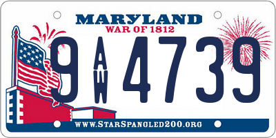 MD license plate 9AW4739