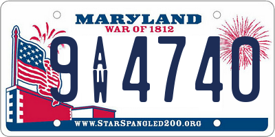MD license plate 9AW4740