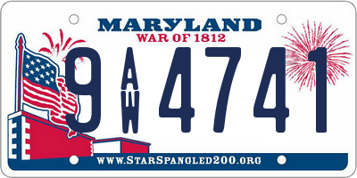 MD license plate 9AW4741