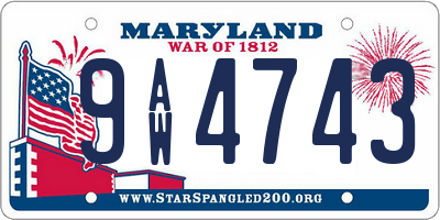 MD license plate 9AW4743