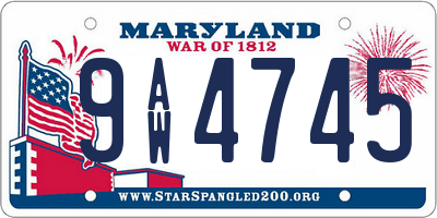 MD license plate 9AW4745