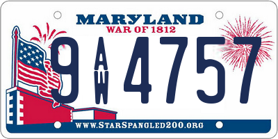 MD license plate 9AW4757