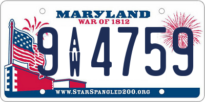 MD license plate 9AW4759