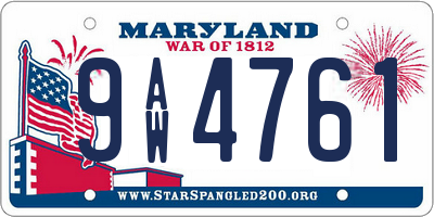 MD license plate 9AW4761