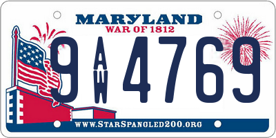 MD license plate 9AW4769