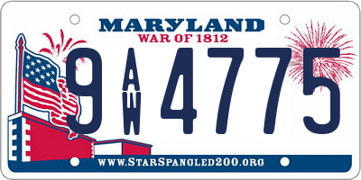 MD license plate 9AW4775
