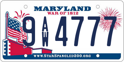 MD license plate 9AW4777