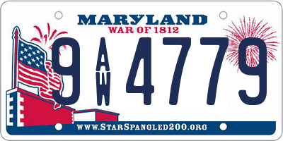 MD license plate 9AW4779