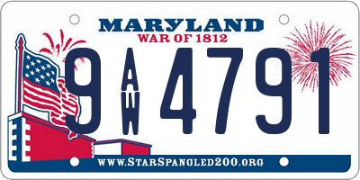MD license plate 9AW4791