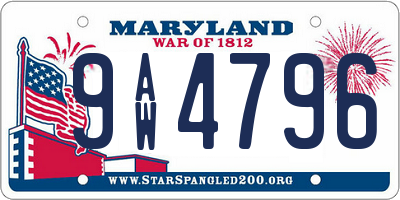 MD license plate 9AW4796