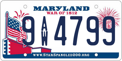 MD license plate 9AW4799