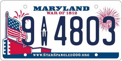 MD license plate 9AW4803