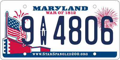 MD license plate 9AW4806