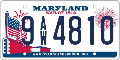 MD license plate 9AW4810