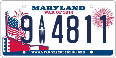 MD license plate 9AW4811
