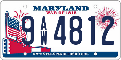 MD license plate 9AW4812