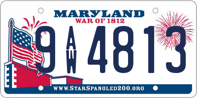MD license plate 9AW4813
