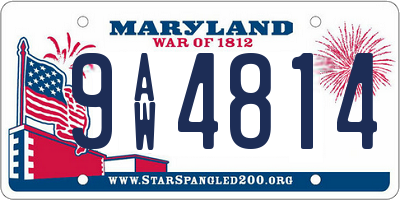 MD license plate 9AW4814
