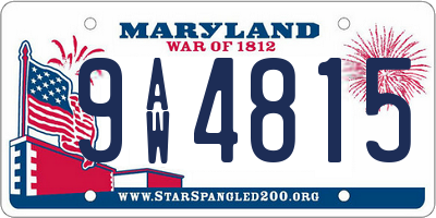 MD license plate 9AW4815