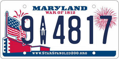 MD license plate 9AW4817