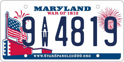 MD license plate 9AW4819