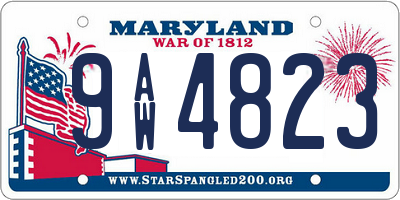 MD license plate 9AW4823