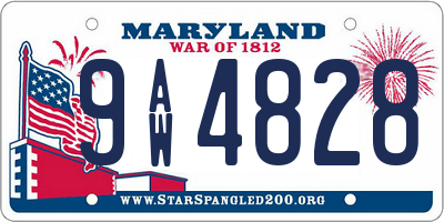 MD license plate 9AW4828