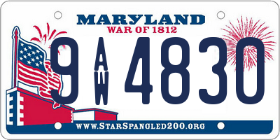 MD license plate 9AW4830