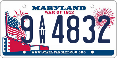 MD license plate 9AW4832