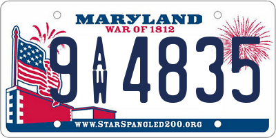 MD license plate 9AW4835