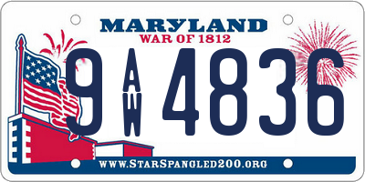 MD license plate 9AW4836